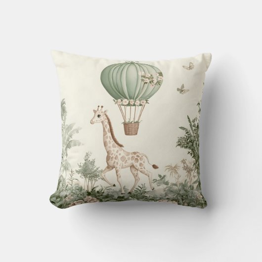 Kinderzimmer Baby Giraffe\Hot Air Ballon Kissen (Vorderseite)