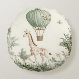 Kinderzimmer Baby Giraffe\Hot Air Ballon Rundes Kissen