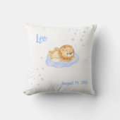 Kinderzimmer Baby Lion Pillow mit Name und Geburts Kissen (Vorderseite)