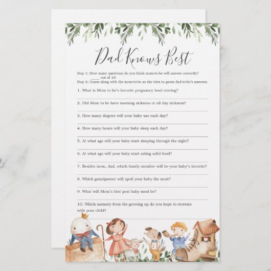 Kinderzimmer Baby Shower Vater kennt das beste Spi (Vorne/Hinten)