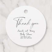 Kinderzimmer Babydusche - Dankeschön Karte Geschenkanhänger (Rückseite)