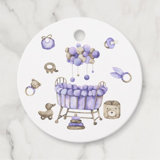 Kinderzimmer Babydusche - Dankeschön Karte Geschenkanhänger (Vorderseite)