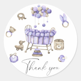 Kinderzimmer Babydusche - Dankeschön Karte Runder Aufkleber