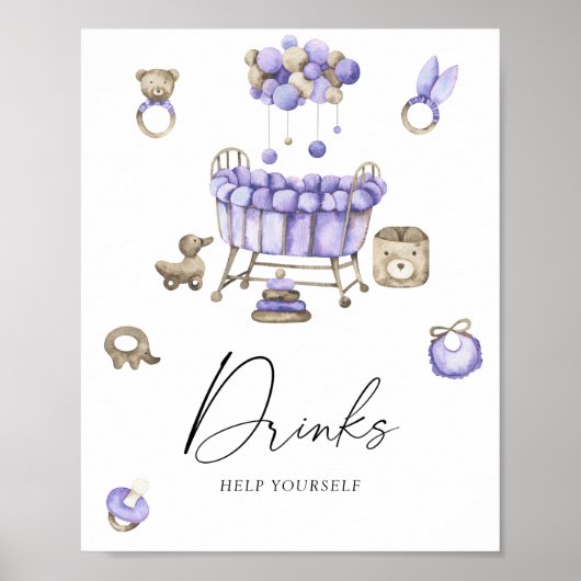 Kinderzimmer Babydusche Getränke Poster (Vorne)