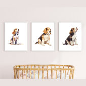 Kinderzimmer Beagle Kunst, Beagle und Welpe Kunst Bilderwand Sets
