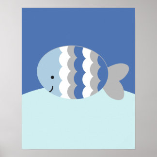 Kinderzimmer Blaue und graue Ozeane Leben Poster