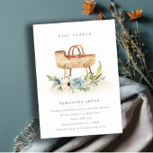 Kinderzimmer Blue Floral Bassinet Baby Dusche einl Dankeskarte