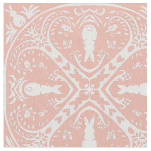 Kinderzimmer Blush Pink Bunny Rabbit Pattern Baby  Stoff (Nahaufnahme)