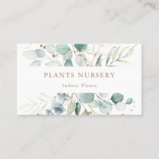 Kinderzimmer Botanisches Gold und grüne Pflanze Visitenkarte (Vorderseite)