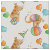 Kinderzimmer Circus Tier Aquarellgewebe Stoff (Nahaufnahme)