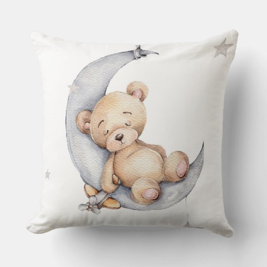 Kinderzimmer Cushion - Baby Bear Moon Stars Kissen (Vorderseite)