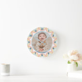 Kinderzimmer Custom Baby Foto Wasserfarben Rainbow Runde Wanduhr (Zuhause)