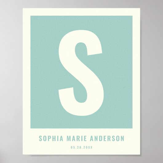 Kinderzimmer-Decke Monogramm für den benutzerdefin Poster (Vorne)