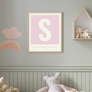 Kinderzimmer-Decke Monogramm für den benutzerdefin Poster