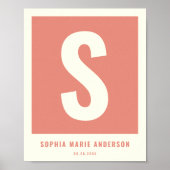 Kinderzimmer-Decke Monogramm für den benutzerdefin Poster (Vorne)