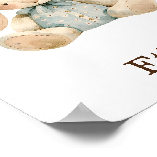 Kinderzimmer Decke Toy Animal Baby Boy Bunny Rabbi Poster (Ecke)