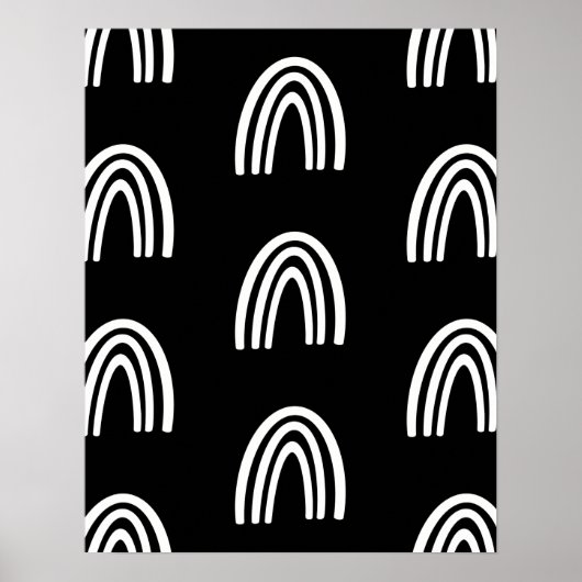 Kinderzimmer-Deko-Poster mit weißen/schwarzen Rege Poster (Vorne)