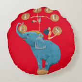 Kinderzimmer-Dekoration des Kinderthemas Rundes Kissen (Rückseite)