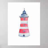 Kinderzimmer-Dekoration des Leuchtturms im Wasserf Poster (Vorne)