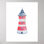 Kinderzimmer-Dekoration des Leuchtturms im Wasserf Poster (Vorne)