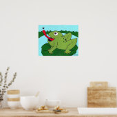 Kinderzimmer-Dekoration, Froschfliege, Handgezogen Poster (Küche)