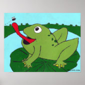 Kinderzimmer-Dekoration, Froschfliege, Handgezogen Poster (Vorne)