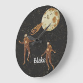 Kinderzimmer-Dekoration für Jungen im Astronauten- Große Wanduhr (Winkel)