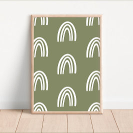 Kinderzimmer-Dekoration von White/Sage Boho Rainbo Poster
