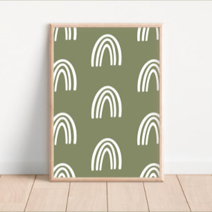 Kinderzimmer-Dekoration von White/Sage Boho Rainbo Poster