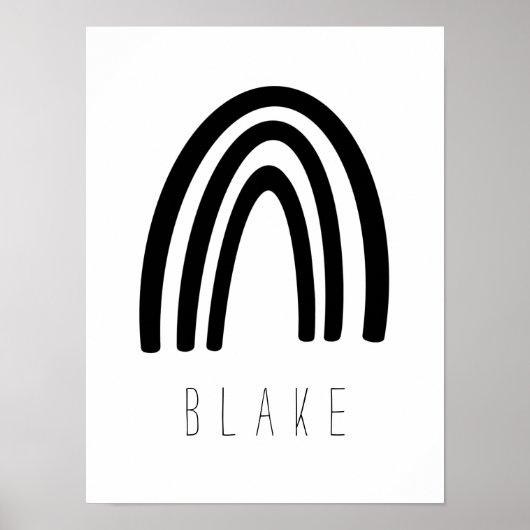 Kinderzimmer-Dekorplakat für Schwarzweiß-Regenboge Poster (Vorne)