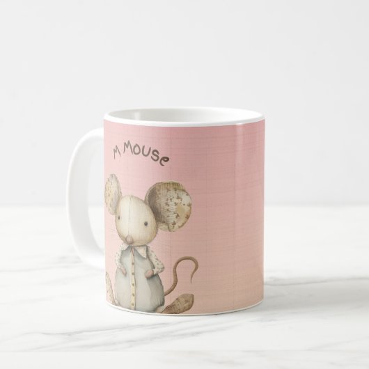 Kinderzimmer Design: Adorable Mouse & "M" Mouse Ac Kaffeetasse (Vorderseite Links)