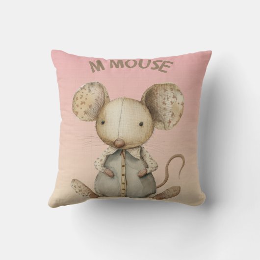 Kinderzimmer Design: Adorable Mouse & "M" Mouse Ac Kissen (Rückseite)