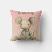 Kinderzimmer Design: Adorable Mouse & "M" Mouse Ac Kissen (Vorderseite)