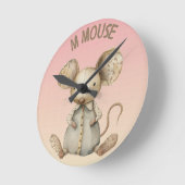 Kinderzimmer Design: Adorable Mouse & "M" Mouse Ac Runde Wanduhr (Winkel)