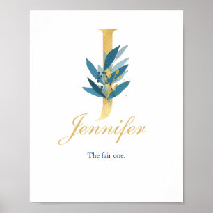 Kinderzimmer-Druck Name, Buchstabe J, Babyzimmer-W Poster