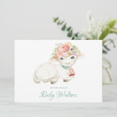 Kinderzimmer Farm Animal Monogram Babydusche Dankeskarte (Stehend Vorderseite)