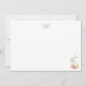 Kinderzimmer Farm Animal Monogram Babydusche Dankeskarte (Rückseite)