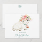 Kinderzimmer Farm Animal Monogram Babydusche Dankeskarte (Vorne/Hinten)