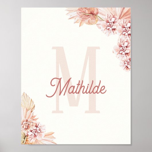 Kinderzimmer für Bohemisches Baby Girl Initial Mon Poster (Vorne)