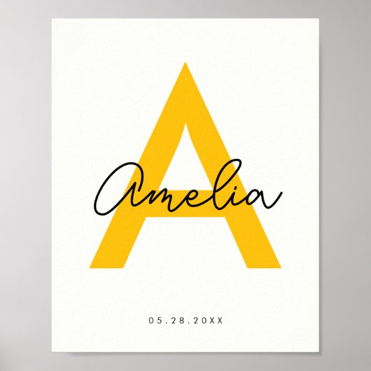 Kinderzimmer für den benutzerdefinierten Babynamen Poster (Vorne)