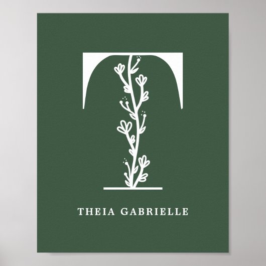 Kinderzimmer für den Buchstaben T Name des Farbflo Poster (Vorne)