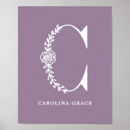 Kinderzimmer für die farbige Blindfarbenmonogramm Poster