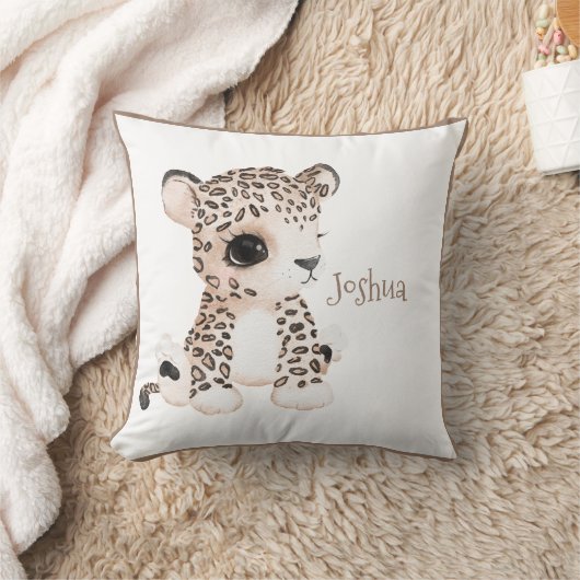 Kinderzimmer für niedliche Holzleoparden Kissen (Decke)