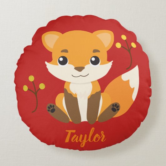 Kinderzimmer für niedliche Waldfüchse Rundes Kissen (Vorderseite)