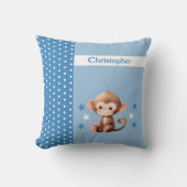 Kinderzimmer geben den Namen niedlichen Affen blau Kissen (Vorderseite)