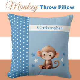 Kinderzimmer geben den Namen niedlichen Affen blau Kissen