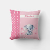 Kinderzimmer geben Namen niedlichen Elefanten pink Kissen (Vorderseite)