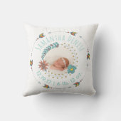 Kinderzimmer-Geburts-Mitteilungs-Foto-Stammes- Kissen (Rückseite)