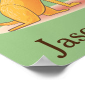 Kinderzimmer Gelb Orange niedlichen Löwen personal Poster (Ecke)