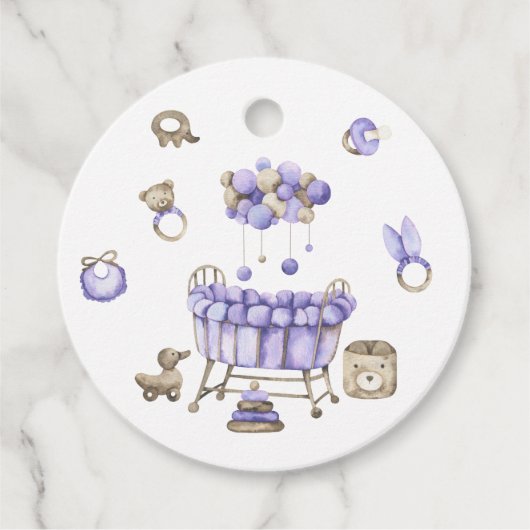 Kinderzimmer geschlechtsneutral Kinderdusche Geschenkanhänger (Vorderseite)